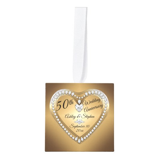 50e Jubileum Gold Diamonds Foto Keepslag Decoratie (Voorkant)