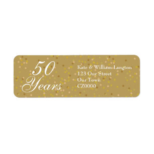 50e Jubileum Gold Dust Confetti Etiket