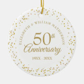 50e Jubileum Gold Dust Confetti Keramisch Ornament (Voorkant)
