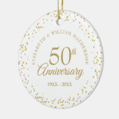 50e Jubileum Gold Dust Confetti Keramisch Ornament (Links)