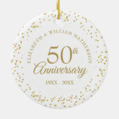 50e Jubileum Gold Dust Confetti Keramisch Ornament (Achterkant)