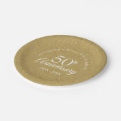 50e Jubileum Gold Dust Confetti Papieren Bordje (Gekanteld)