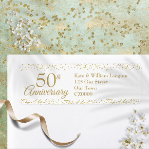 50e Jubileum Gold Dust Confetti Return Address Etiket