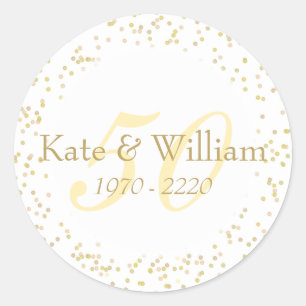 50e Jubileum Gold Dust Confetti Ronde Sticker