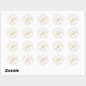 50e Jubileum Gold Dust Confetti Ronde Sticker (Vel)