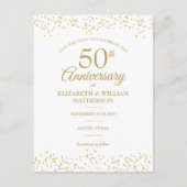50e Jubileum Gold Dust Confetti Save the Date Aankondigingskaart (Voorkant)
