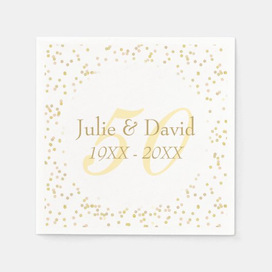 50e Jubileum Gold Dust Confetti Servet (Voorkant)