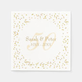 50e Jubileum Gold Dust Confetti Servet (Voorkant)