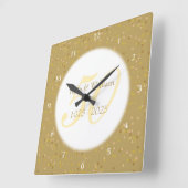 50e Jubileum Gold Dust Confetti Vierkante Klok (Hoek)