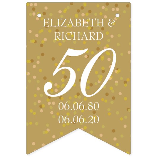 50e Jubileum Gold Dust Confetti Vlaggetjes (Eerste vlag)