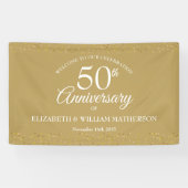 50e Jubileum Gold Dust Confetti Welkom Spandoek (Horizontaal)