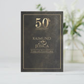 50e Jubileum Gold Dust Response Card RSVP Kaartje (Staand voorkant)