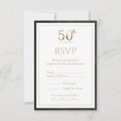 50e Jubileum Gold Dust Response Card RSVP Kaartje (Achterkant)