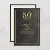 50e Jubileum Gold Dust Response Card RSVP Kaartje (Voorkant / Achterkant)