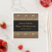 50e Jubileum Gold en zwart-gepersonaliseerd Napkin Servetten (Insitu)