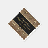 50e Jubileum Gold en zwart-gepersonaliseerd Napkin Servetten (Hoek)