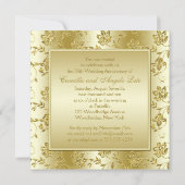 50e Jubileum Gold FAUX Glitter Uitnodiging (Achterkant)
