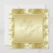 50e Jubileum Gold FAUX Glitter Uitnodiging (Voorkant)