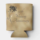 50e Jubileum Gold Floral Elegant Blikjeskoeler (Achterkant)