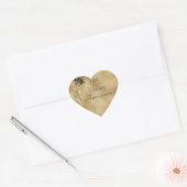 50e Jubileum Gold Floral Elegant Hart Sticker (Envelop)