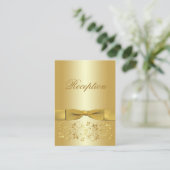 50e Jubileum Gold Floral Enclosure Card Informatiekaartje (Staand voorkant)