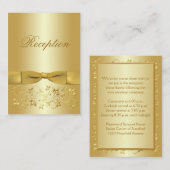 50e Jubileum Gold Floral Enclosure Card Informatiekaartje (Voorkant / Achterkant)