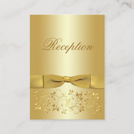 50e Jubileum Gold Floral Enclosure Card Informatiekaartje (Voorkant)