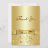 50e Jubileum Gold Floral Hartelijk dank Bedankkaart (Voorkant)