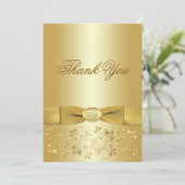 50e Jubileum Gold Floral Hartelijk dank Bedankkaart (Staand voorkant)