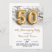 50e Jubileum Gold Floral Kaart (Voorkant / Achterkant)