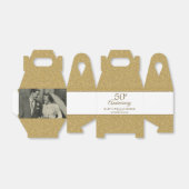 50e Jubileum Gold Heart Confetti Wedding Photo Bedankdoosjes (Uitgevouwen)