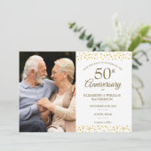 50e Jubileum Gold Hearts 2 Foto Opslaan datum Aankondiging (Staand voorkant)