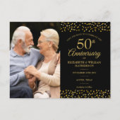 50e Jubileum Gold Hearts 2 Foto Opslaan datum Aankondigingskaart (Voorkant)