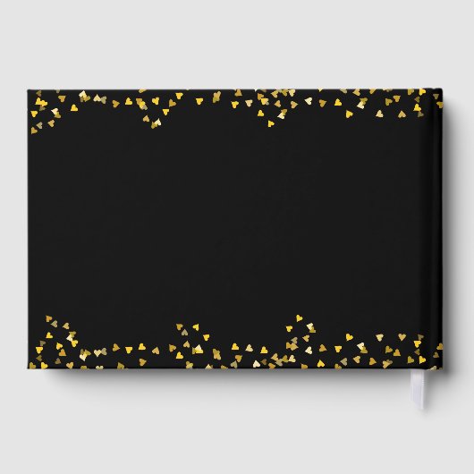 50e Jubileum Gold Hearts Confetti Gastenboek (Achterkant)