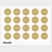 50e Jubileum Gold Hearts Confetti Ronde Sticker (Vel)