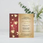 50e Jubileum Gold Hearts Kaart (Staand voorkant)