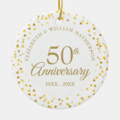 50e Jubileum Gold Hearts Keramisch Ornament (Voorkant)