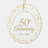 50e Jubileum Gold Hearts Keramisch Ornament (Links)