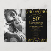 50e Jubileum Gold Hearts Sparen de Foto van de Dat Aankondigingskaart (Voorkant)