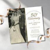50e Jubileum Gold Hearts Wedding Photo Square Kaart