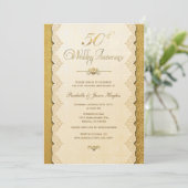 50e Jubileum Gold Invitation Kaart (Staand voorkant)