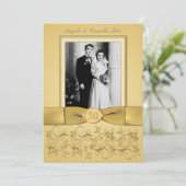 50e Jubileum Gold Invite Kaart (Staand voorkant)