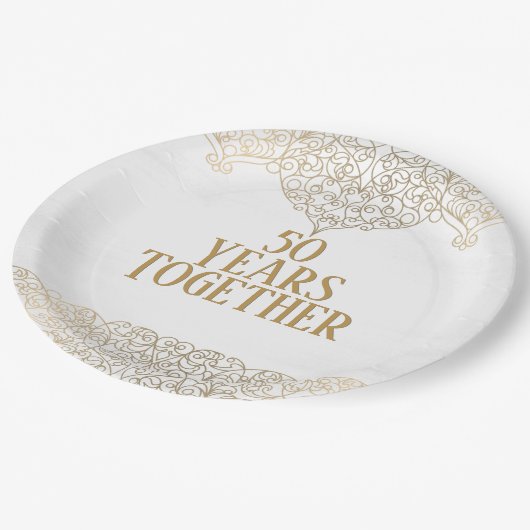 50e Jubileum Gold Lace op Bord van whitepaper (Gekanteld)