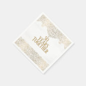 50e Jubileum Gold Lace op wit Servet (Hoek)