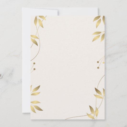 50e Jubileum Gold Leaves Uitnodiging tot weddensch (Achterkant)