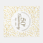50e Jubileum Gold Love Hearts Confetti Fleece Deken (Voorkant (Horizontaal))