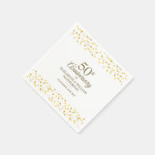 50e Jubileum Gold Love Hearts Confetti Servet (Hoek)