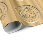 50e Jubileum Gold Medal Wrapping Paper Cadeaupapier (Rol Hoek)