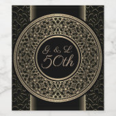 50e Jubileum Gold Medallion Monogrammed Wijn Etiket (Enkel label)