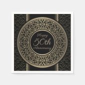 50e Jubileum Gold Medallion Paper Napkins Servet (Voorkant)